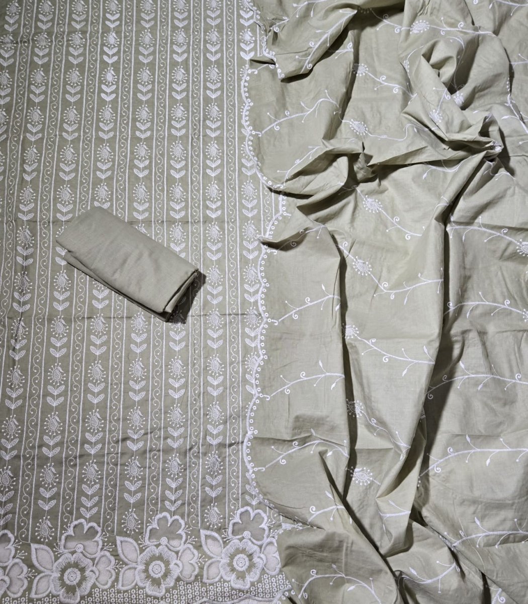 Graceful Cotton Chikankari Suit Set DN10 - Yanchi