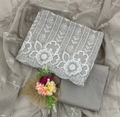 Graceful Cotton Chikankari Suit Set DN10 - Yanchi