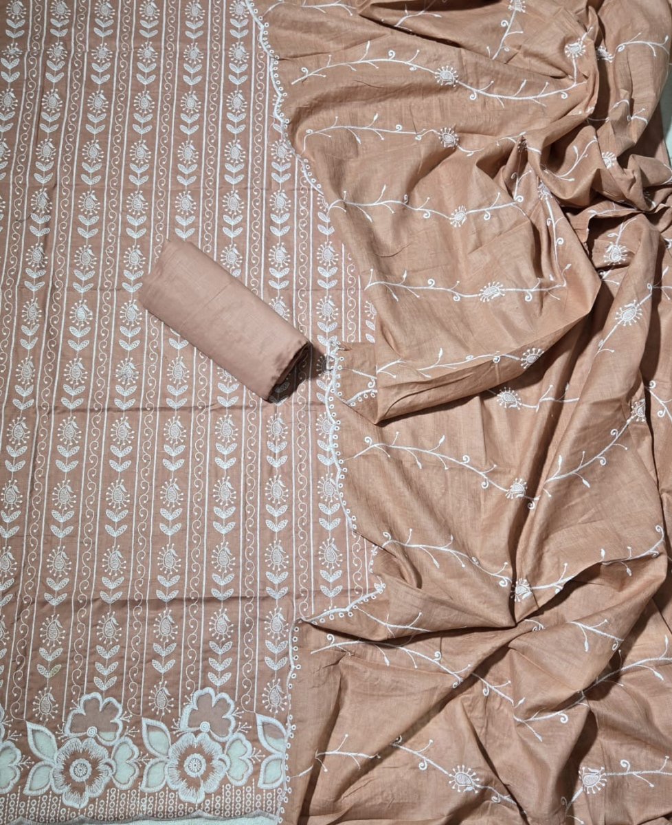 Graceful Cotton Chikankari Suit Set DN10 - Yanchi