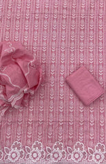 Graceful Cotton Chikankari Suit Set DN10 (Peach - Pink) - Yanchi