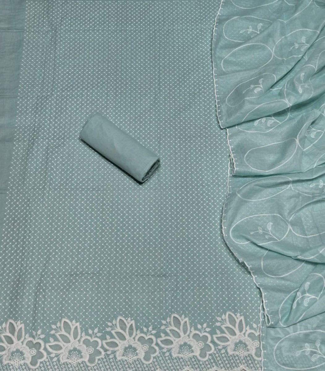 Graceful Cotton Chikankari Suit Set DN12 - Yanchi