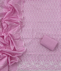Graceful Cotton Chikankari Suit Set DN13 (Pink) - Yanchi