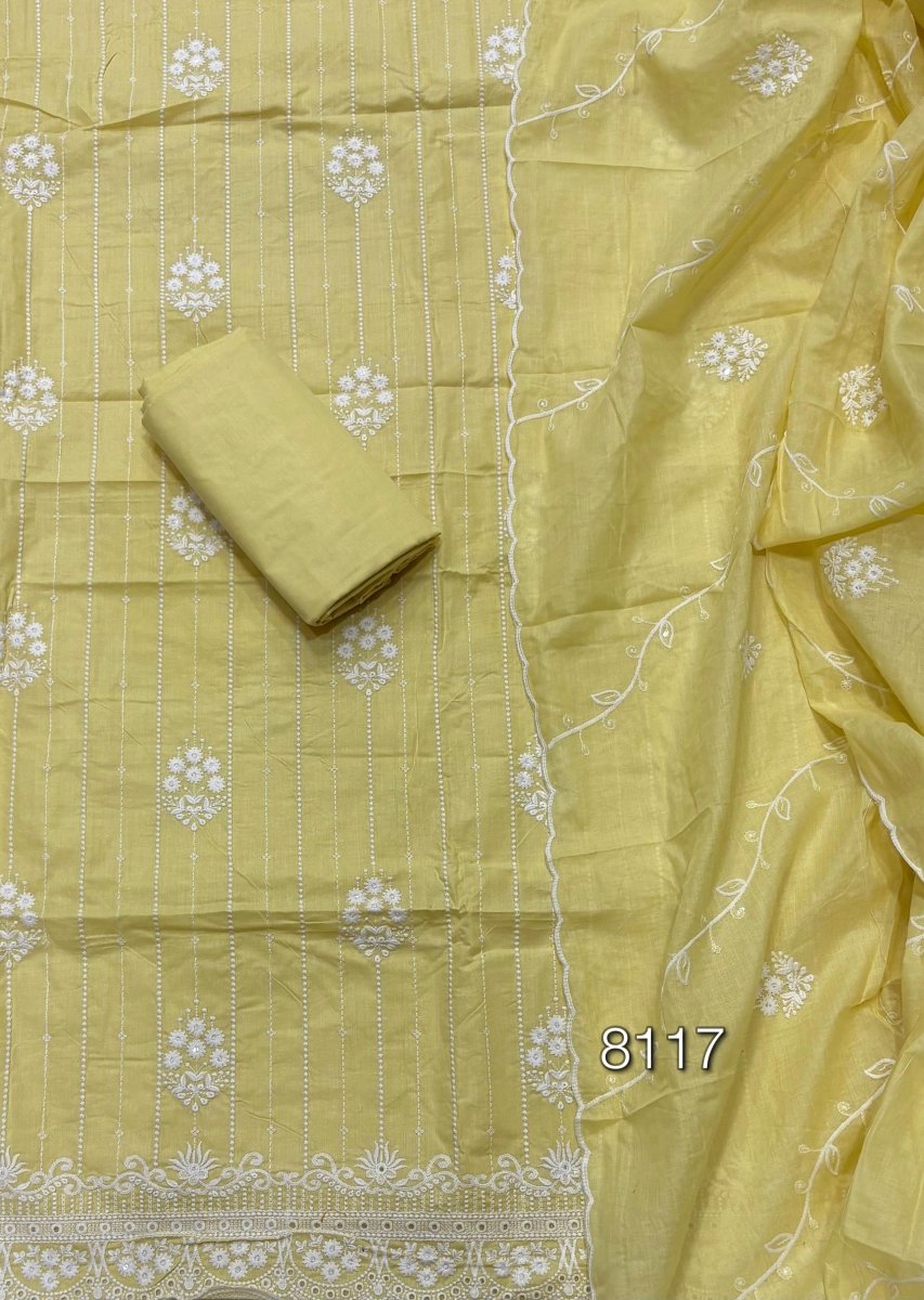 Graceful Cotton Chikankari Suit Set DN14 - Yanchi
