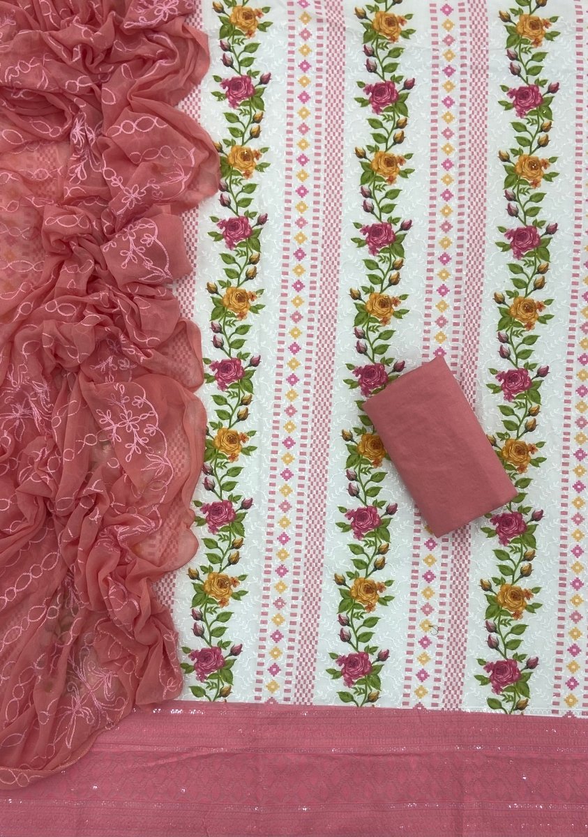 Graceful Cotton Chikankari Suit Set DN14 - Yanchi