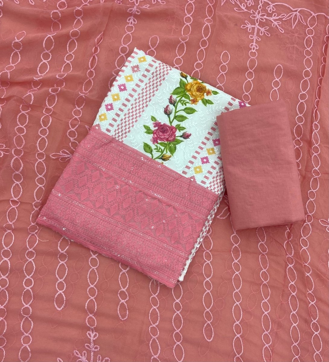 Graceful Cotton Chikankari Suit Set DN14 - Yanchi