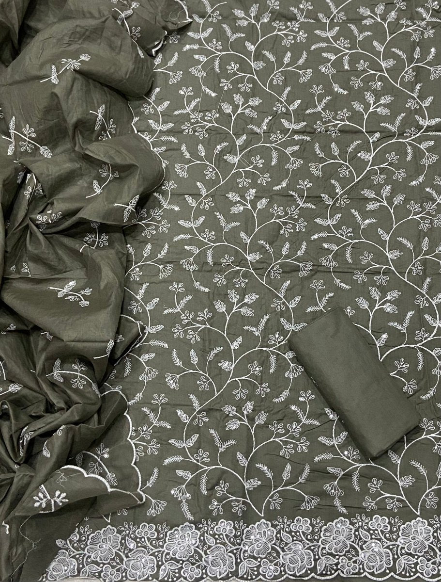 Graceful Cotton Chikankari Suit Set DN15 - Yanchi