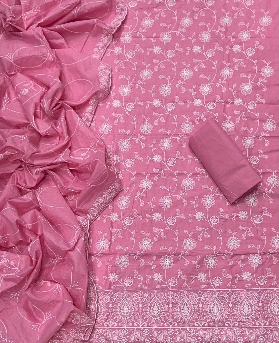 Graceful Cotton Chikankari Suit Set DN15 - Yanchi