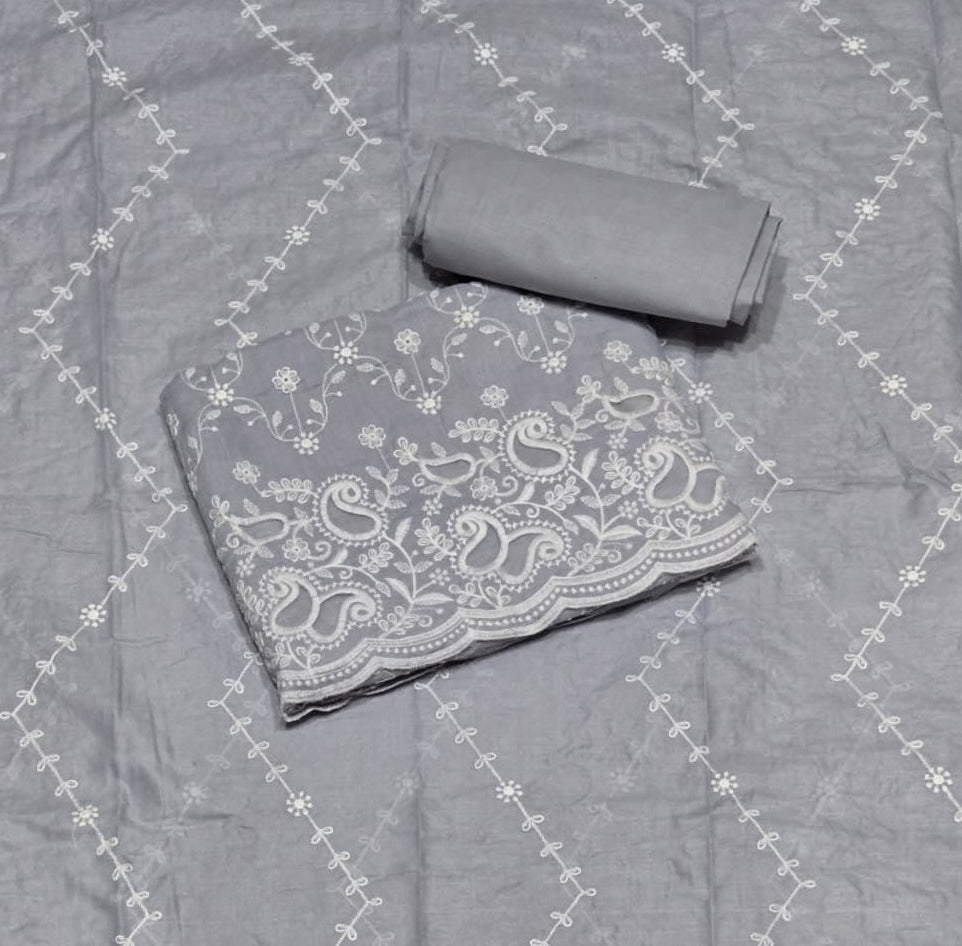 Graceful Cotton Chikankari Suit Set DN3 - Yanchi