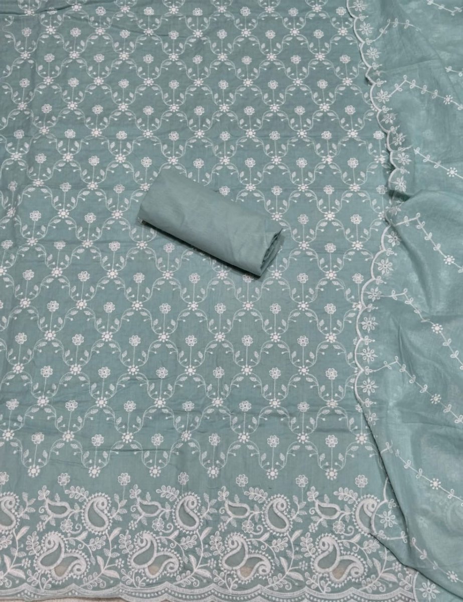 Graceful Cotton Chikankari Suit Set DN3 - Yanchi