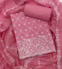 Graceful Cotton Chikankari Suit Set DN3 (Dark Peach) - Yanchi
