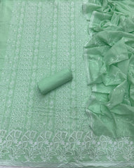 Graceful Cotton Chikankari Suit Set DN4 (Green) - Yanchi