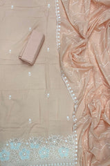 Graceful Cotton Chikankari Suit Set DN5(Light - Orange) - Yanchi