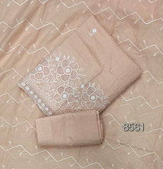 Graceful Cotton Chikankari Suit Set DN5(Light - Orange) - Yanchi