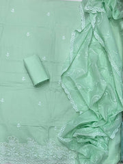 Graceful Cotton Chikankari Suit Set DN5(Mint - Green) - Yanchi