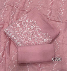Graceful Cotton Chikankari Suit Set DN5(Peach) - Yanchi