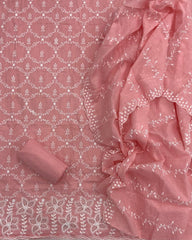 Graceful Cotton Chikankari Suit Set DN6 (Peach) - Yanchi