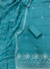 Graceful Cotton Chikankari Suit Set DN7 (Dark - Blue) - Yanchi