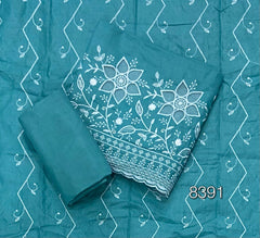 Graceful Cotton Chikankari Suit Set DN7 (Dark - Blue) - Yanchi