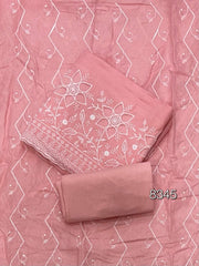 Graceful Cotton Chikankari Suit Set DN7 (Peach) - Yanchi