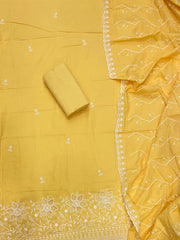 Graceful Cotton Chikankari Suit Set DN7 (yellow) - Yanchi