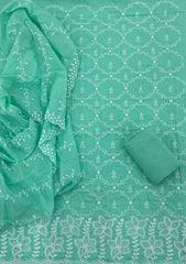 Graceful Cotton Chikankari Suit Set DN7(Green) - Yanchi