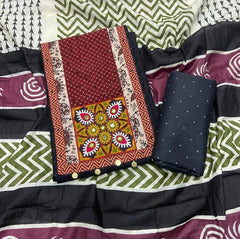 Luxury cotton Suit Set with Mirror work - Yanchi