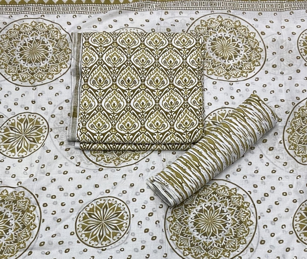 Luxury cotton Suit Set with sequence work - Yanchi