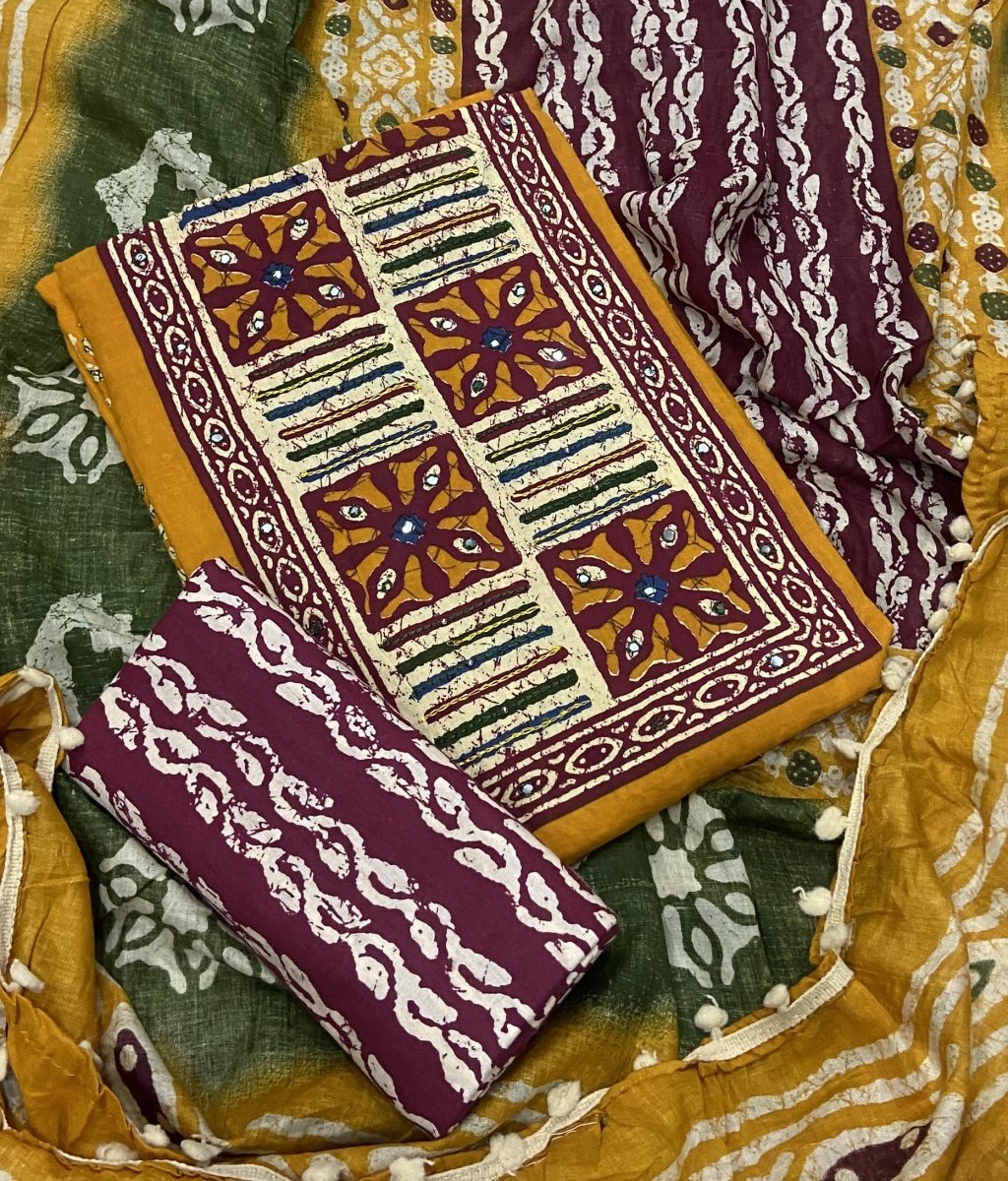 Luxury cotton Suit Set with sequence work - Yanchi