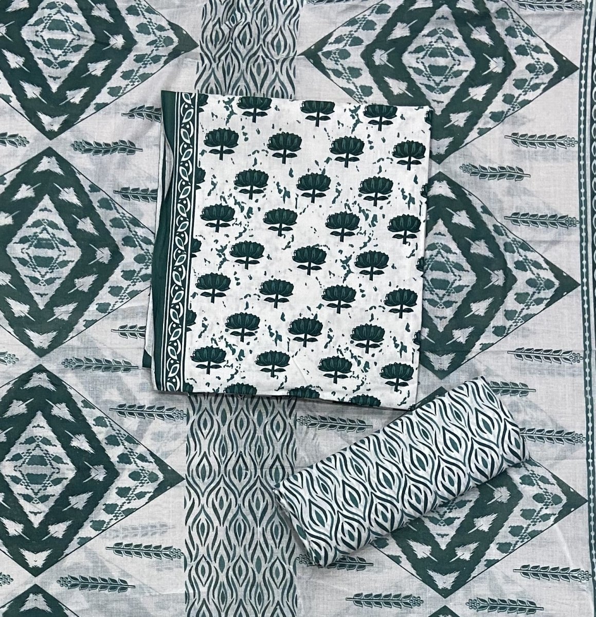 Luxury cotton Suit Set with sequence work - Yanchi