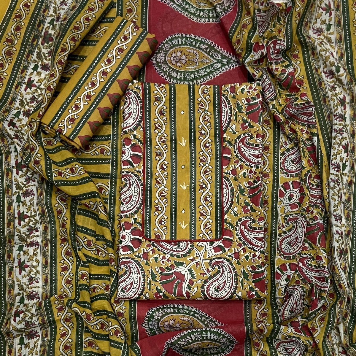 Luxury cotton Suit Set with sequence work - Yanchi
