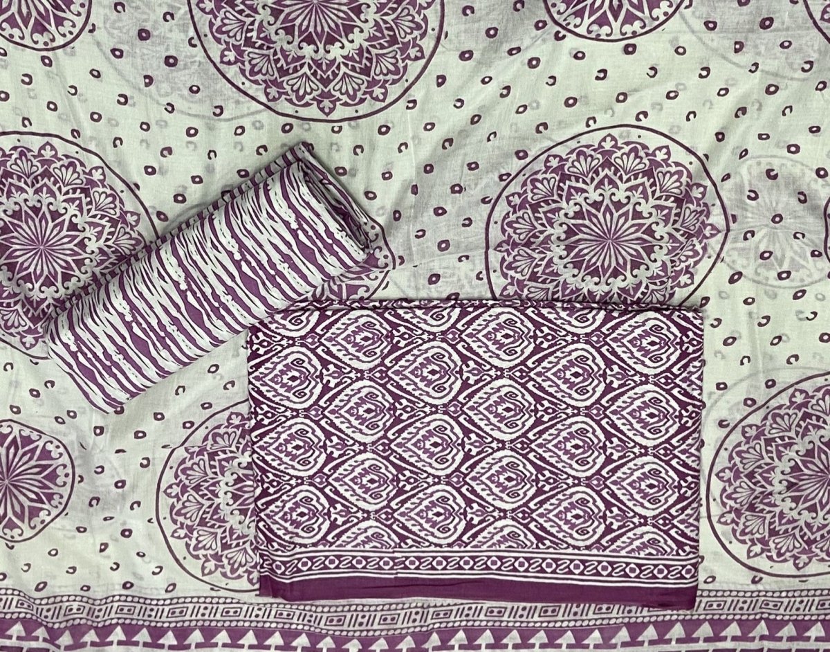 Luxury cotton Suit Set with sequence work - Yanchi