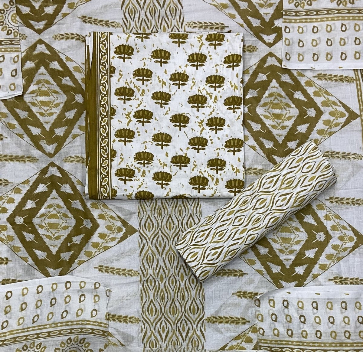 Luxury cotton Suit Set with sequence work - Yanchi