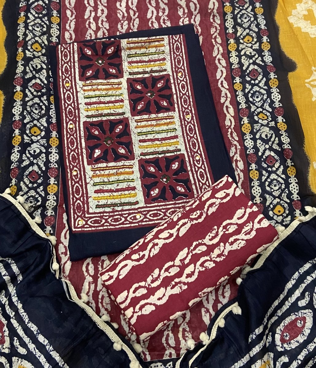 Luxury cotton Suit Set with sequence work - Yanchi