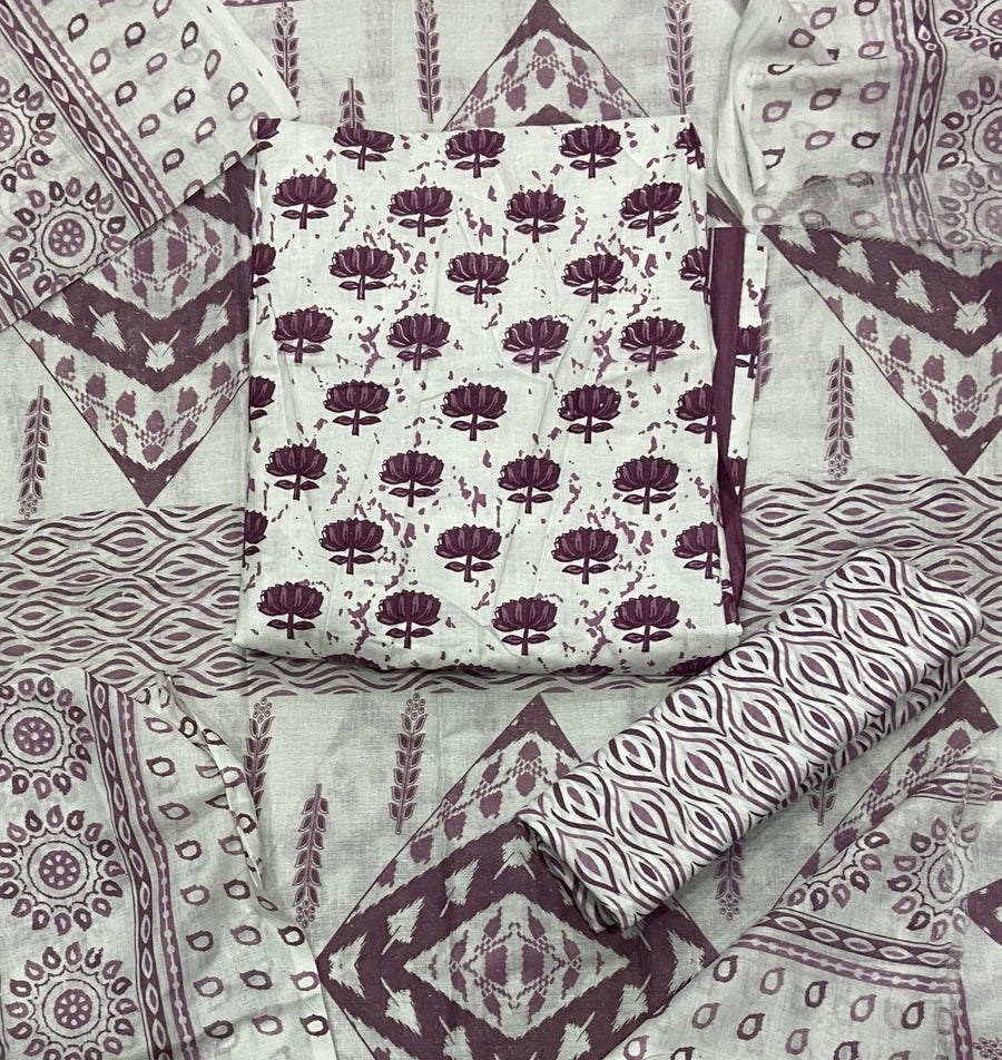 Luxury cotton Suit Set with sequence work - Yanchi