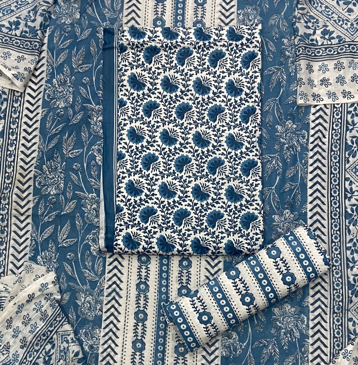 Luxury cotton Suit Set with sequence work - Yanchi