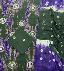 Matching Classic Tie Dye Suit (Dark Green - Purple) - Yanchi