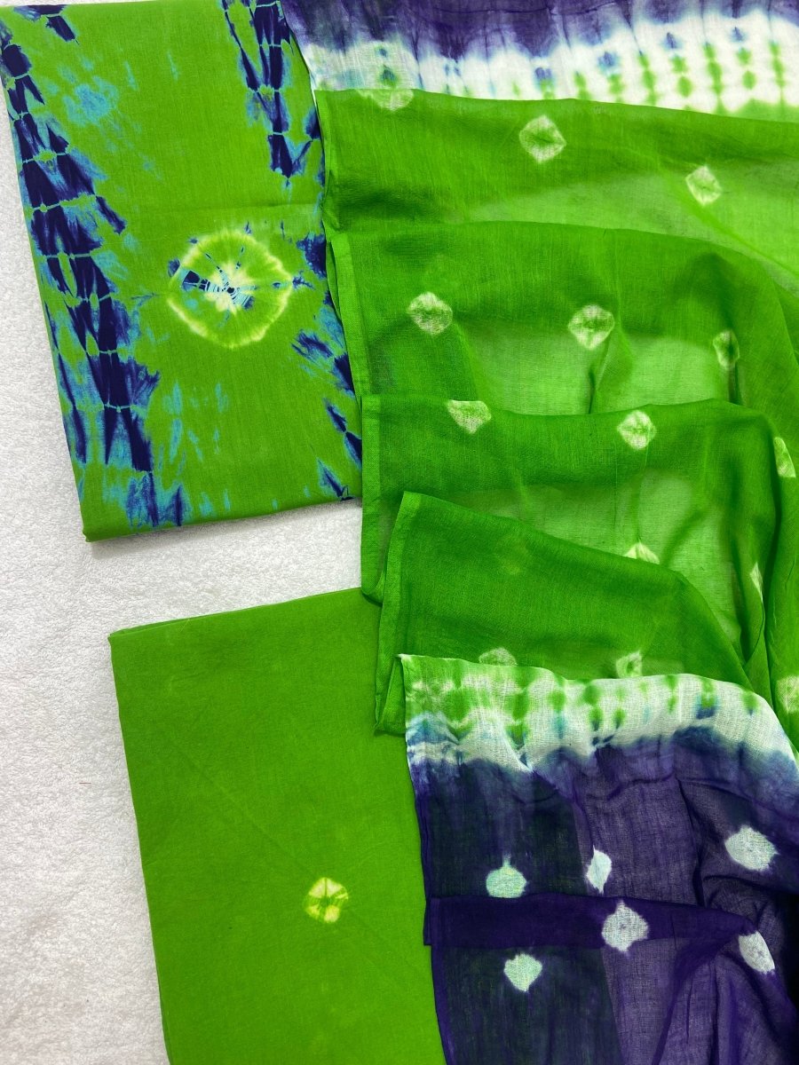 Matching Classic Tie Dye Suit (Green - Blue) - Yanchi