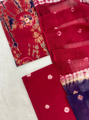 Matching Classic Tie Dye Suit (Red - Purple) - Yanchi