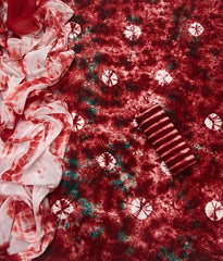 Matching Premium Tie Dye Suit Set (Red) - Yanchi
