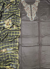 Netra Premium Glace Cotton With Embroidery Suit Set - Yanchi