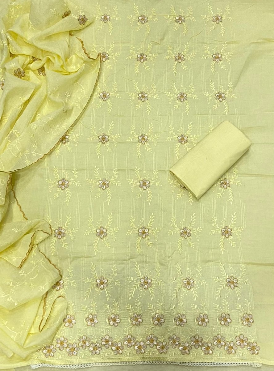 Premium Chikankari Pure Cotton Suit Set - Yanchi