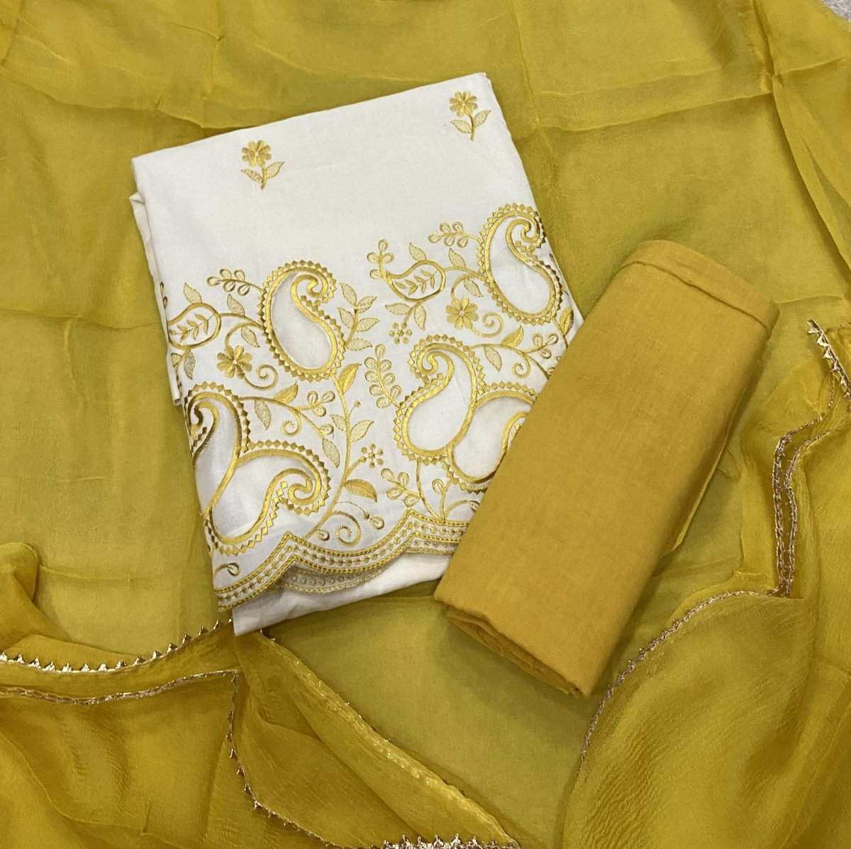 Premium Chikankari Pure Cotton Suit Set - Yanchi