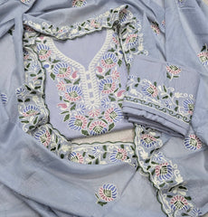 Premium Chikankari Pure Cotton Suit Set - Yanchi