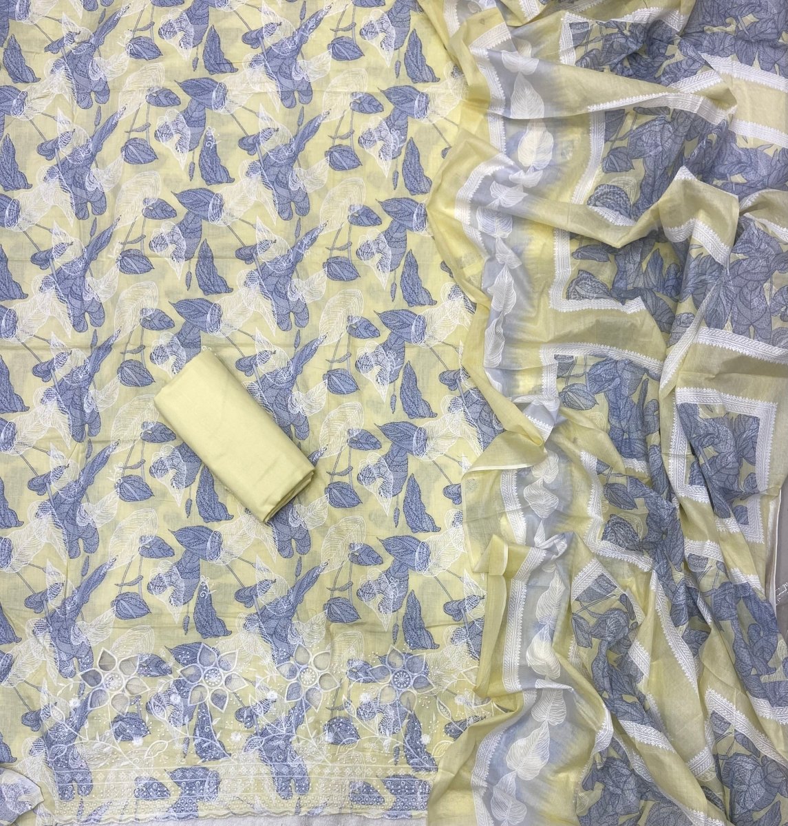 Premium Chikankari Pure Cotton Suit Set - Yanchi