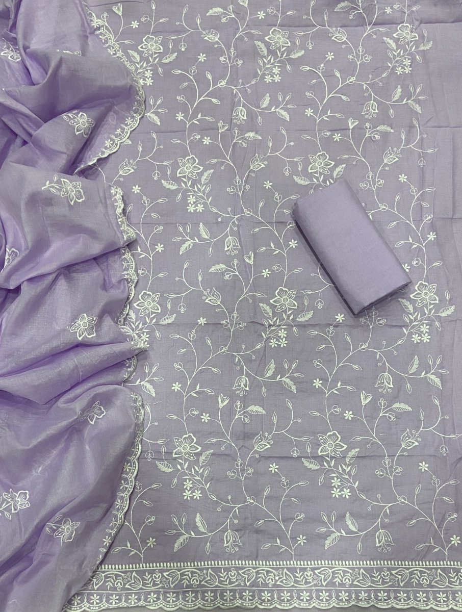 Premium Chikankari Pure Cotton Suit Set - Yanchi
