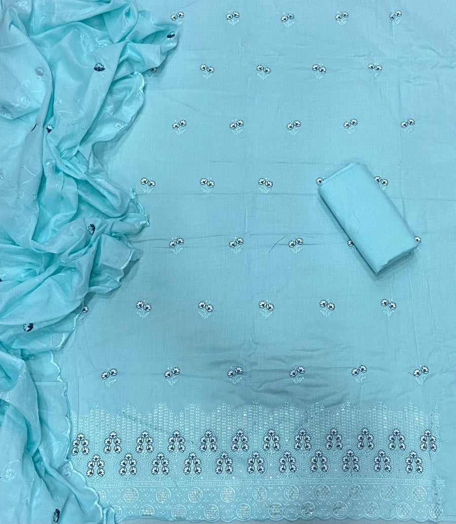 Premium Chikankari Pure Cotton Suit Set - Yanchi