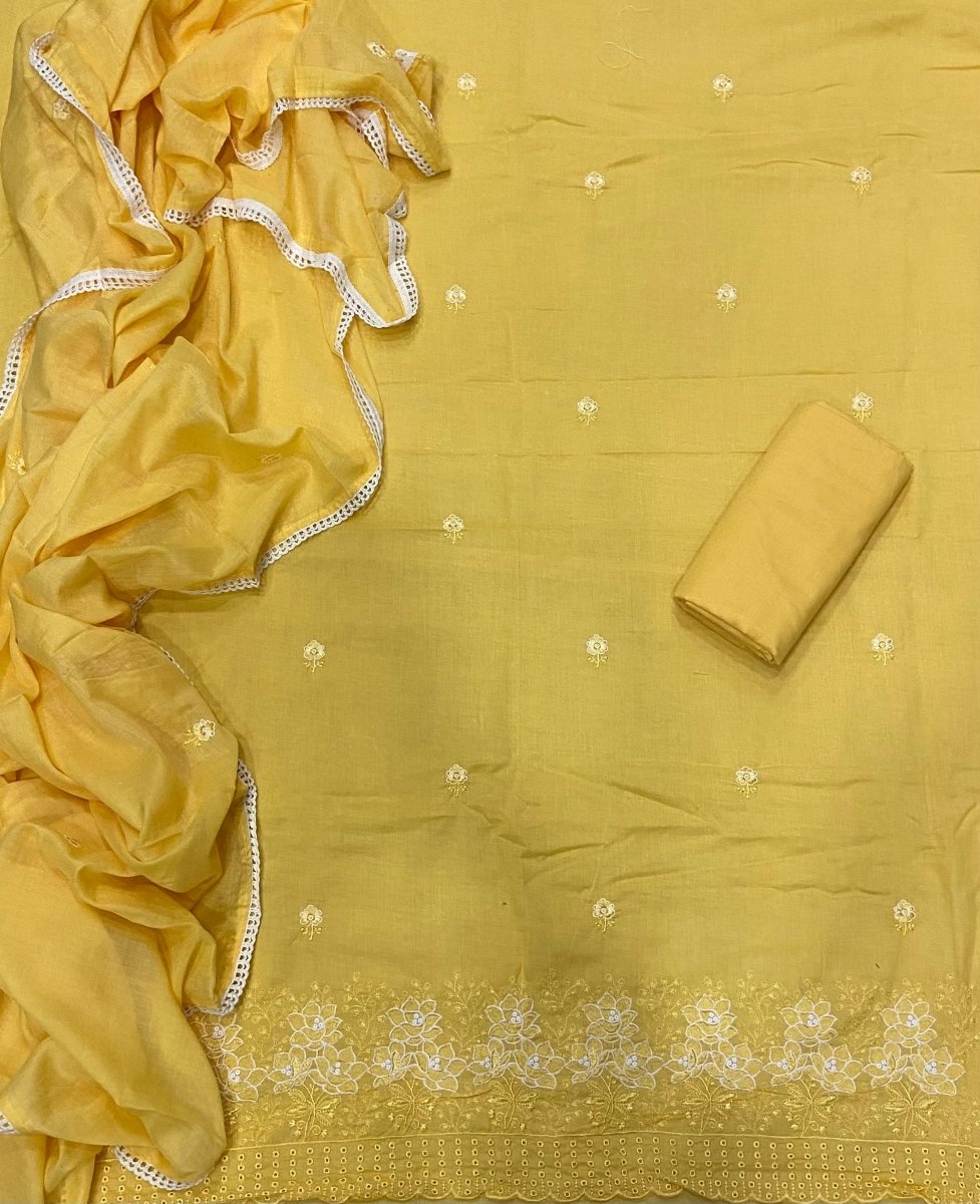 Premium Chikankari Pure Cotton Suit Set - Yanchi
