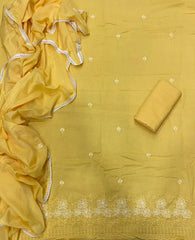 Premium Chikankari Pure Cotton Suit Set - Yanchi