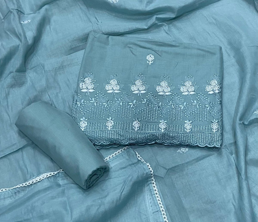Premium Chikankari Pure Cotton Suit Set - Yanchi