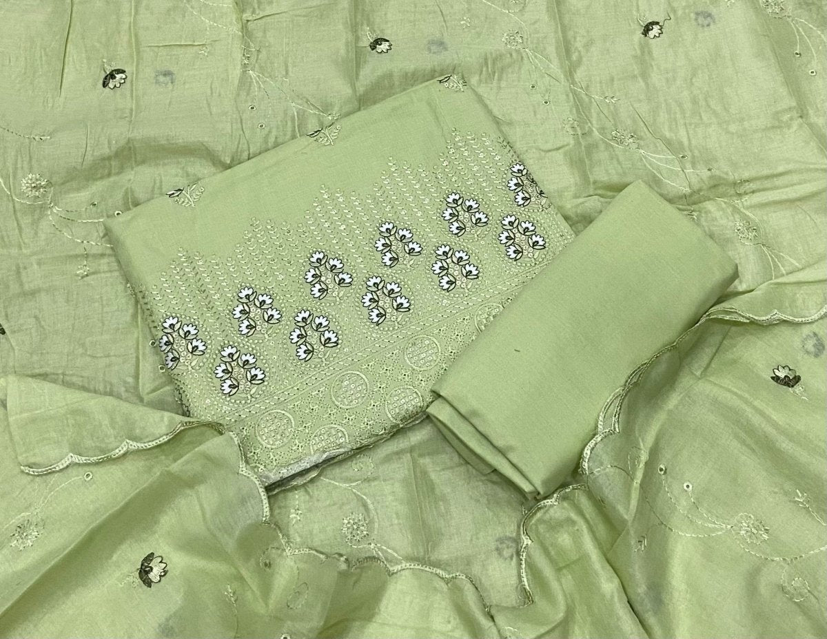 Premium Chikankari Pure Cotton Suit Set - Yanchi